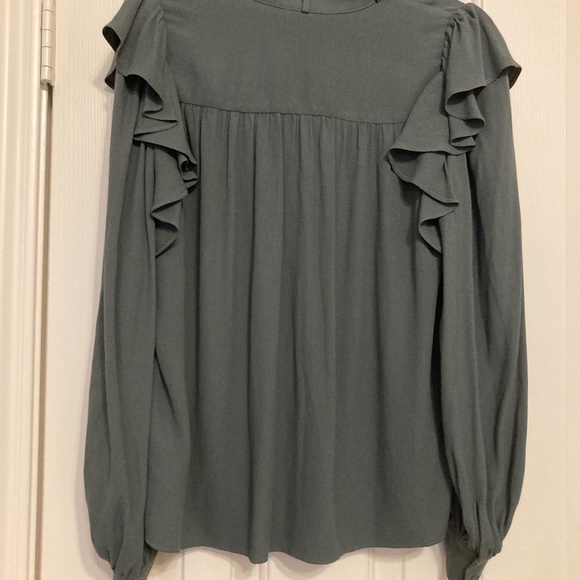 Ulla Johnson Green Long Sleeve Blouse Size 2 Designer ~ Luxury ~ Fall! - Picture 4 of 4